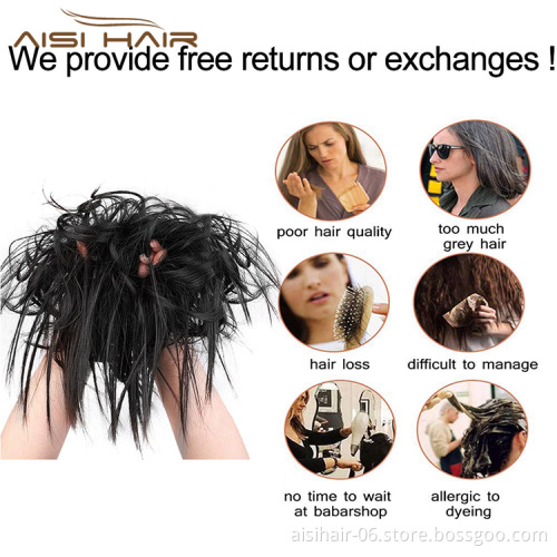 Aisi Hair Donut Natural Black Chignon Curly Bun Pad Chignon Elastic Band Ribbon Ponytail Rope Rubber Hair Extension For Women